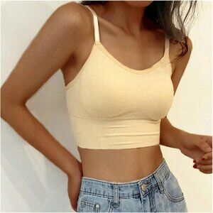 Women's Sexy Seamless Crop Top Sports Bra Tube Top Camisole with Removable Padde